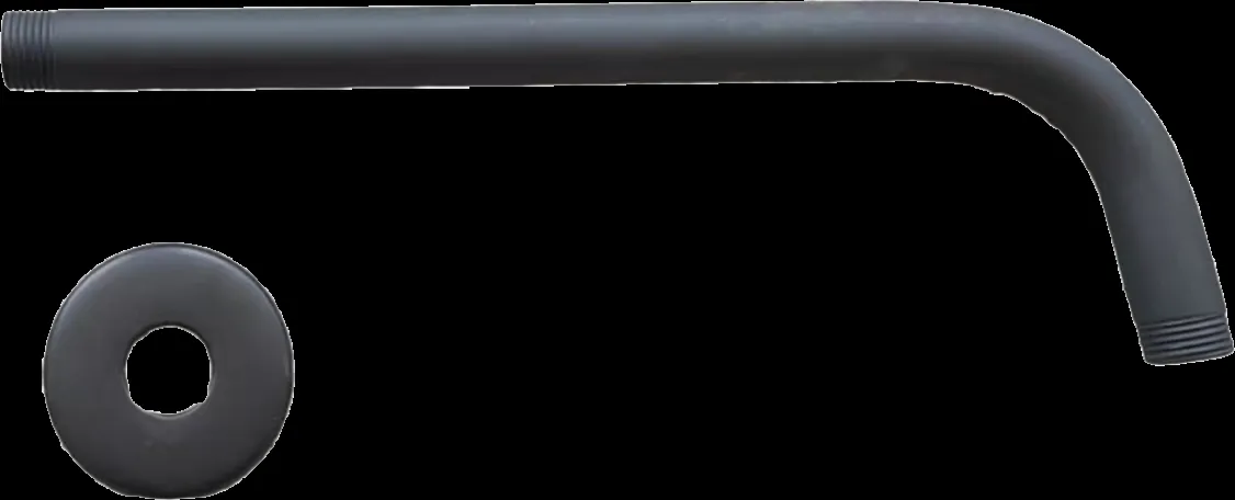 Brazo de ducha negro c/canopla oval 9