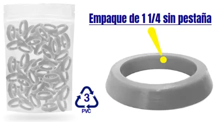 EMPAQUE PVC CÓNICO 1.1/4 SIN PESTAÑA