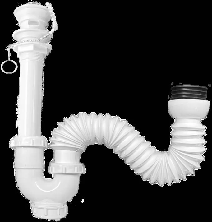 TRAMPA TIPO P FLEXIBLE CON REGISTRO Y DESAGÜE 1.1/4 CON TAPÓN